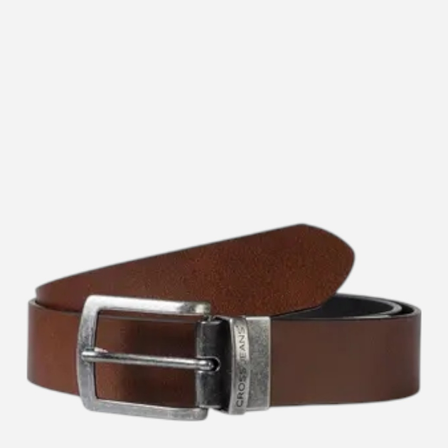 Ремінь чоловічий з натруальної шкіри Cross Jeans 0446K-025 100 см Коричневий (8699438968437) - зображення 1