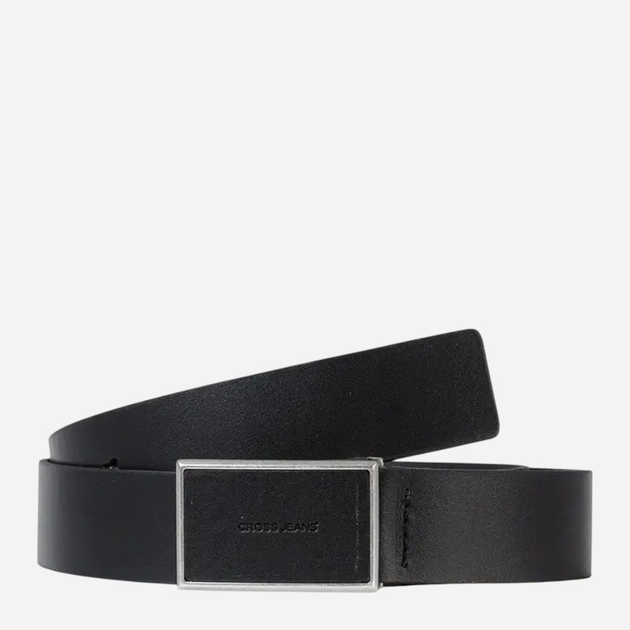 Ремінь чоловічий з натруальної шкіри Cross Jeans 0566K-020 110 см Чорний (8697319769302) - зображення 1