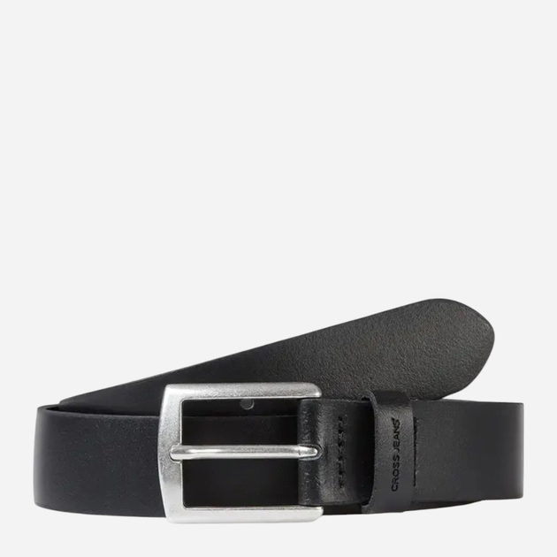 Ремінь чоловічий з натруальної шкіри Cross Jeans 0568K-020 90 см Чорний (8697319769388) - зображення 1