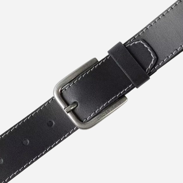 Ремінь чоловічий з натруальної шкіри Cross Jeans 0575K-020 90 см Чорний (8697319769623) - зображення 2