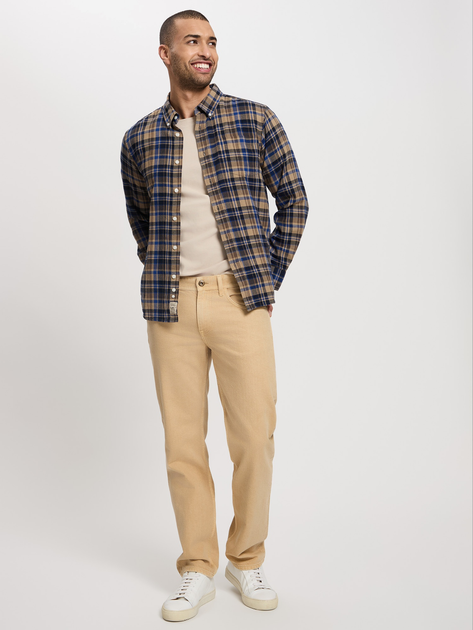 Футболка бавовняна довга чоловіча Cross Jeans 16122-053 XL Бежева (8697319806274) - зображення 3