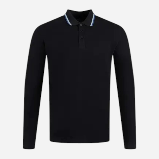 Koszulka polo męska z długim rękawem Cross Jeans 16135-310 2XL Granatowa (8697319808667) - obraz 1