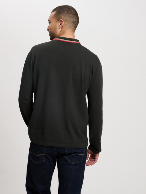 Koszulka polo męska z długim rękawem Cross Jeans 16135-387 XL Ciemnozielona (8697319808704) - obraz 2