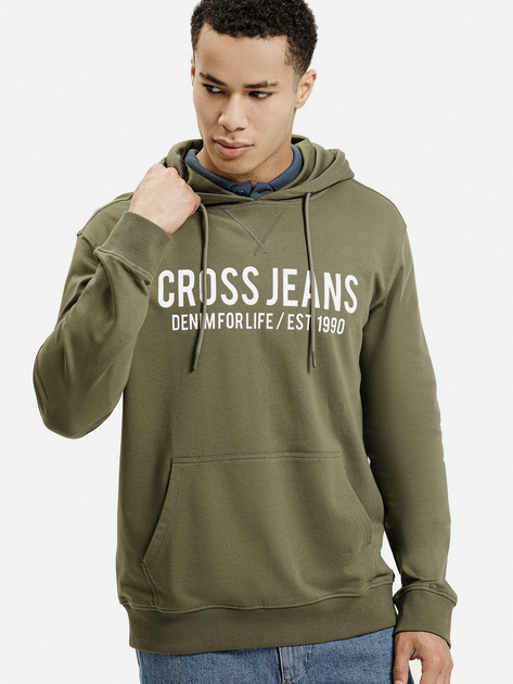 Bluza z kapturem męska Cross Jeans 25444-039 M Oliwkowa (8697319807646) - obraz 1