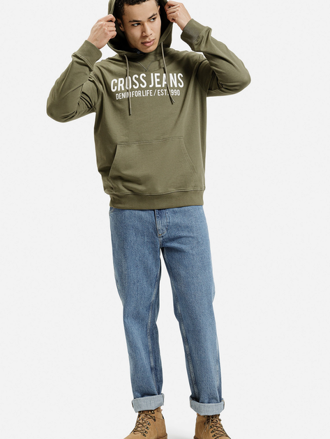 Bluza z kapturem męska Cross Jeans 25444-039 L Oliwkowa (8697319807653) - obraz 3