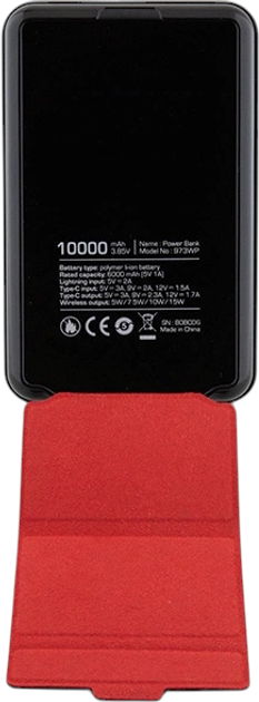 УМБ Ferrari Metal Logo MagSafe with stand function 10000 mAh 15W Black (FEPB10MSPLEK) - зображення 4