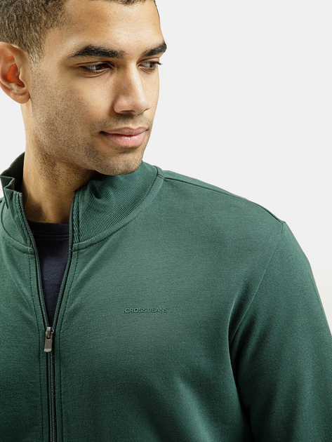 Bluza męska rozpinana streetwear Cross Jeans 25497-387 2XL Ciemnozielona (8697319719963) - obraz 4