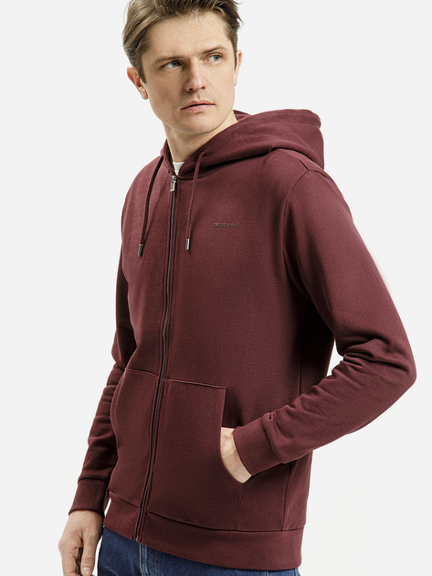Толстовка на блискавці чоловіча Cross Jeans 25503-074 S Бордова (8697319721119) - зображення 1