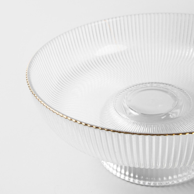 Миска Homla Lynn рифлена із золотим обідком 20 x 9 см (5906496746079) - зображення 3