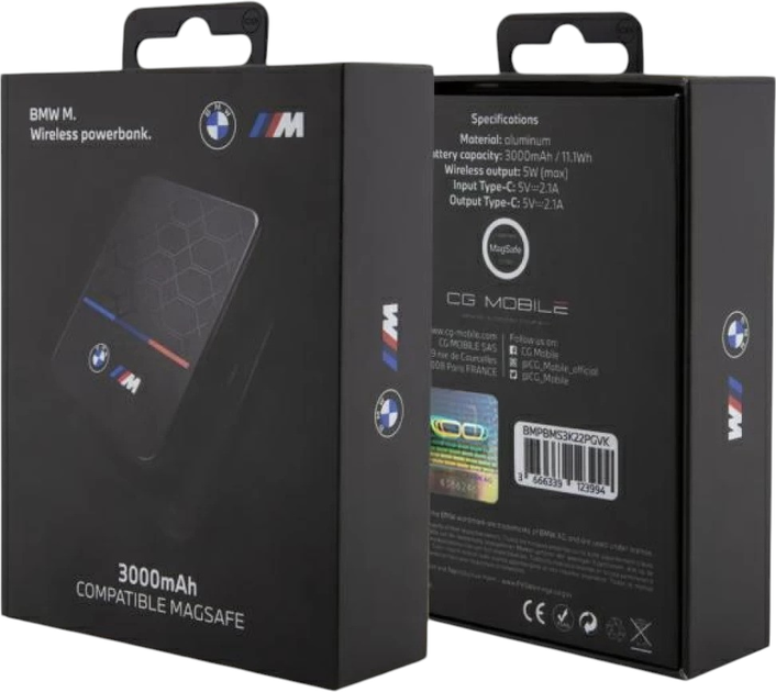 УМБ BMW M Collection MagSafe 3000 mAh 5W Black (BMPBMS3K22PGVK) - зображення 4