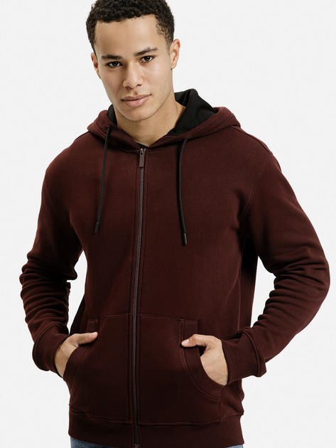 Толстовка на блискавці чоловіча Cross Jeans 25521-407 L Бордова (8697319807738) - зображення 1