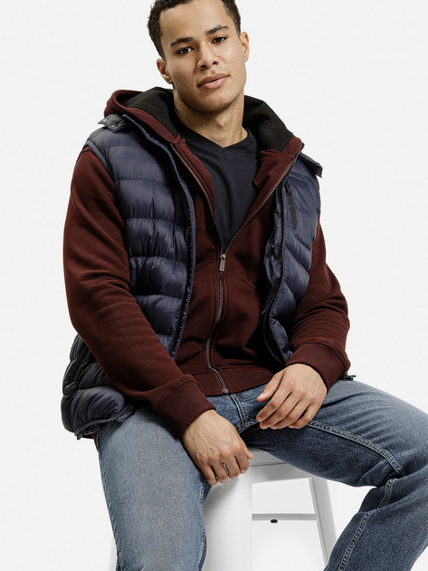 Толстовка на блискавці чоловіча Cross Jeans 25521-407 L Бордова (8697319807738) - зображення 3