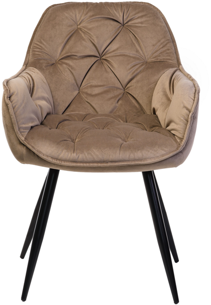 Стул для кухни и гостиной Vetro Mebel M-65 Капучино (M-65-cappuccino-velvet/ black) - Фото 2 Стул для кухни и гостиной Vetro Mebel M-65 Капучино (M-65-cappuccino-velvet/ black) - изображение 2