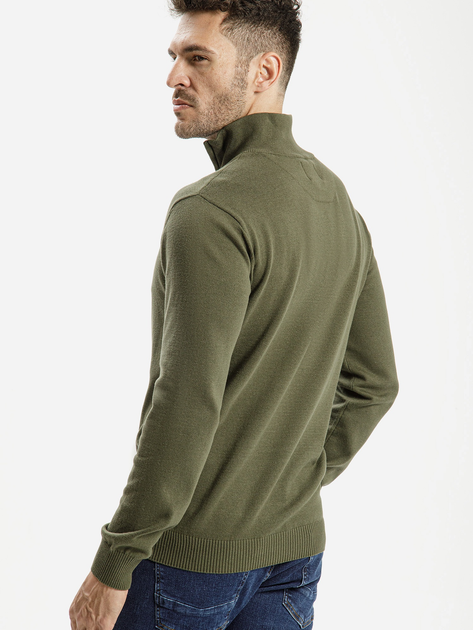 Светр на блискавці чоловічий Cross Jeans 34244-002 XL Хакі (8697319393972) - зображення 2