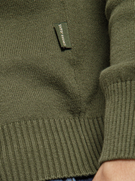 Светр на блискавці чоловічий Cross Jeans 34244-002 M Хакі (8697319393996) - зображення 4