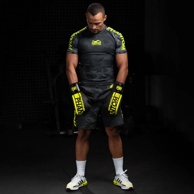 Рукавички боксерські з бинтами Phantom APEX Elastic Neon 14 унцій, чорно-жовті - изображение 3