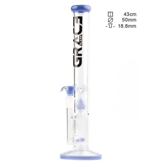Бонг боросиликат стекло Grace Glass Limited Edition Straight Blue 43 см Грейс Глас кикер шипы и пеколятор синий - изображение 2