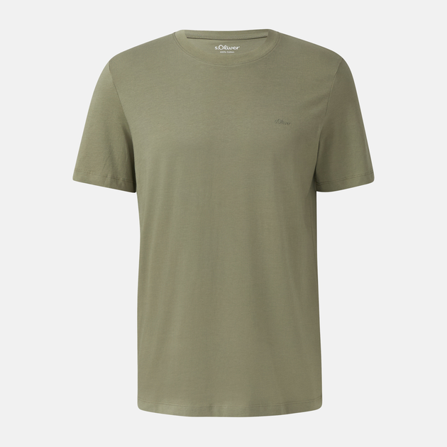 Футболка бавовняна чоловіча s.Oliver 10.3.11.12.130.2170131-7853 3XL Оливкова (4099978325174) - зображення 4