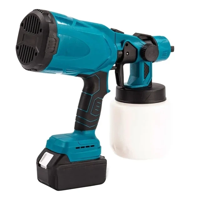 Аккумуляторный краскораспылитель Krafftec с регулировкой ширины 2хАКБ 48V 800ml 600W Blue (3_06715) - изображение 4