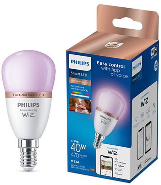 Розумна лампочка Philips LED WFB 4.9 W P45 E14 (8719514437333) - зображення 3