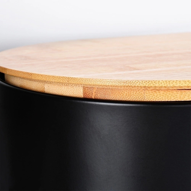 Хлібниця Vilde сталева з дерев'яною дошкою Чорна (5904316472917) - зображення 6