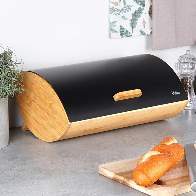 Хлібниця Vilde дерев'яна металева Чорна (5904316472849) - зображення 9