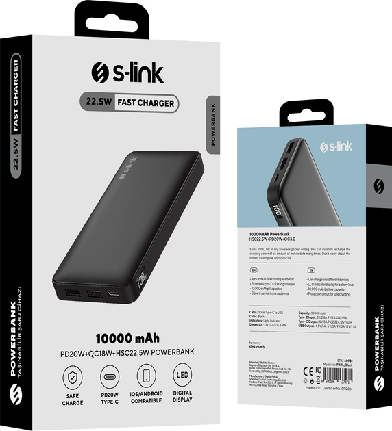 УМБ S-Link P311L 10000 mAh 22.5W Black (P311L-BLACK) - зображення 7