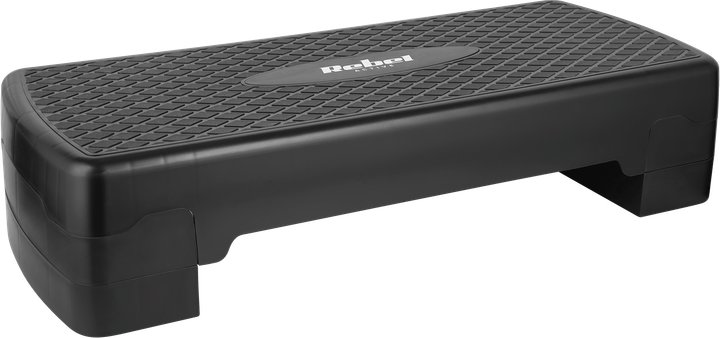 Степ платформа для аеробіки та фітнесу Rebel Active 2 ступені 68 см Чорна (5901890123068) - зображення 2