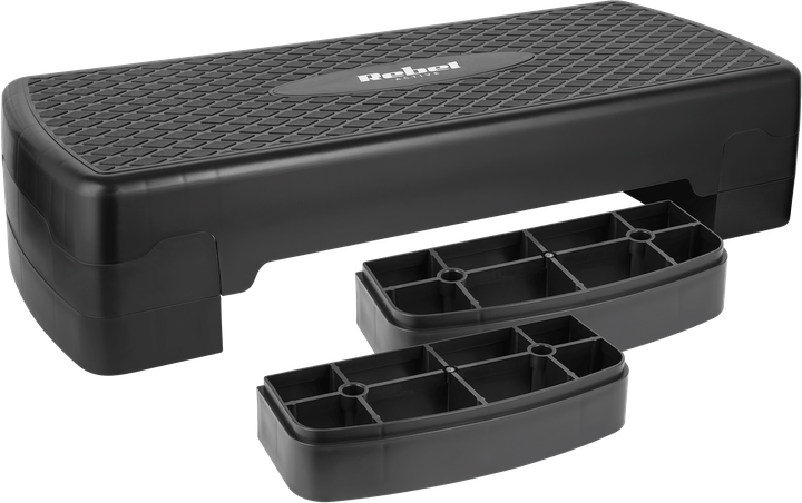 Степ платформа для аеробіки та фітнесу Rebel Active 3 ступені 68 см Чорна (5901890123051) - зображення 5