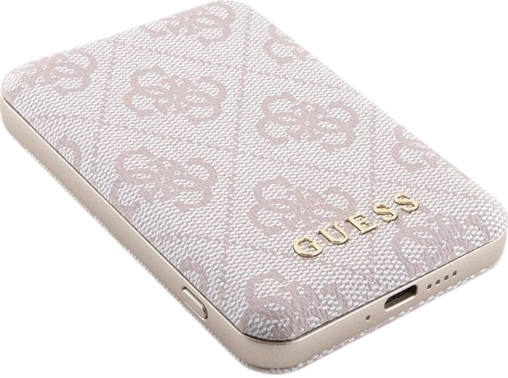 Комплект Guess Case 4G Metal Logo for iPhone 15 Pro + Powerbank 5000mAh MagSafe Pink (GUBPM5P15L4GEMGP) - зображення 6