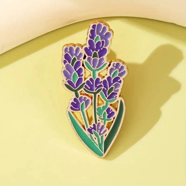 Значок (пин) BROCHE брошь бижутерия Цветы Лаванда фиолетовая BRGV115129 - изображение 3