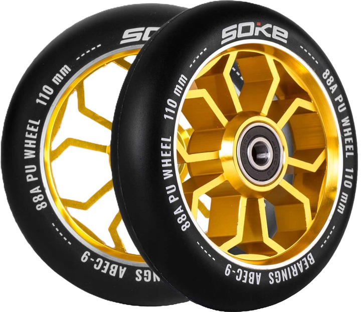 Колеса до самоката Soke 110 мм Золоті 2 шт. (5908220478539) - зображення 1