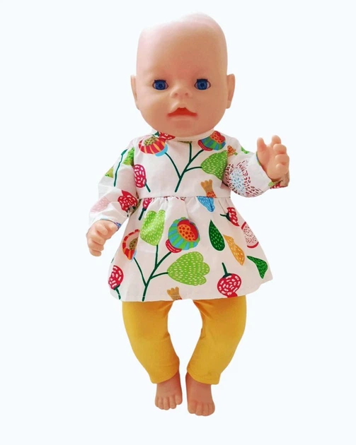 Одяг для ляльки Бебі Борн / Baby Born набір жовтий плаття лосини 8707 - Фото 3 Одяг для ляльки Бебі Борн / Baby Born набір жовтий плаття лосини 8707 - зображення 3