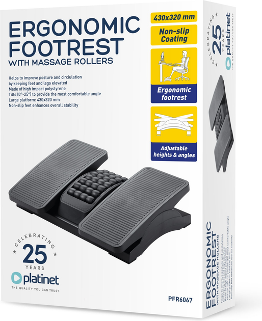 Ергономічна підставка для ніг Platinet регульована (PFR6067) - зображення 4