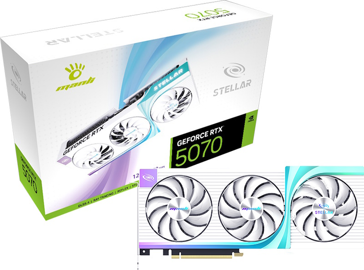 Karta graficzna Manli PCI-Ex GeForce RTX 5070 Stellar OC 12GB GDDR7 (192bit) (2325/28000) (3 x DisplayPort, HDMI) (N76450700M36321) - obraz 6
