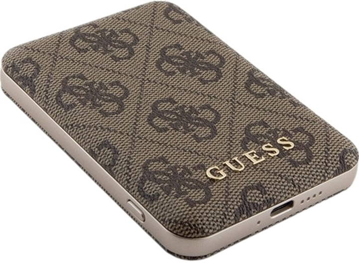 Комплект Guess Case 4G Metal Logo for iPhone 15 Pro + Powerbank 5000mAh MagSafe Brown (GUBPM5P15L4GEMGW) - зображення 4