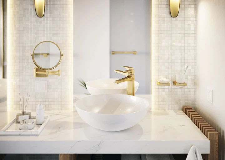 Стакан для зубных щеток HANSGROHE ADDSTORIS 41749990 полированное золото - изображение 11