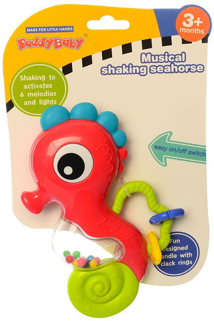 Grzechotka muzyczna Baby Mix Konik morski Czerwony (5902216913325) - obraz 2