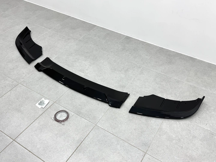 Юбка накладка переднего бампера BMW 5 series F10 F11 LCI 2013-2016 ABS пластик, цвет черный глянец для BMW 5 series F10 F11 2010-2016 (6736) - изображение 5