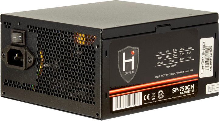 Блок живлення Inter-Tech HiPower SP-750CM 750 Вт (88882194) - зображення 3