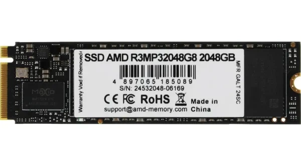 SSD накопичувач amd r3 2Tb pci-e 3.0 x4 m.2 2280 3d tlc (r3mp32048g8) - Фото 1 SSD накопичувач amd r3 2Tb pci-e 3.0 x4 m.2 2280 3d tlc (r3mp32048g8) - зображення 1