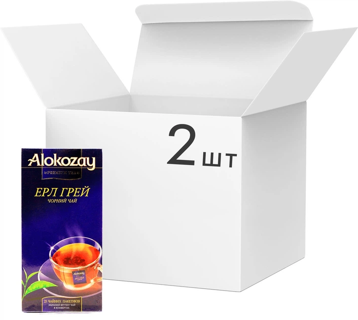 Упаковка чая черного Alokozay с ароматом бергамота 25 пакетов-конвертов x 2 шт (2020229040449) - Фото 1 Упаковка чая черного Alokozay с ароматом бергамота 25 пакетов-конвертов x 2 шт (2020229040449) - изображение 1
