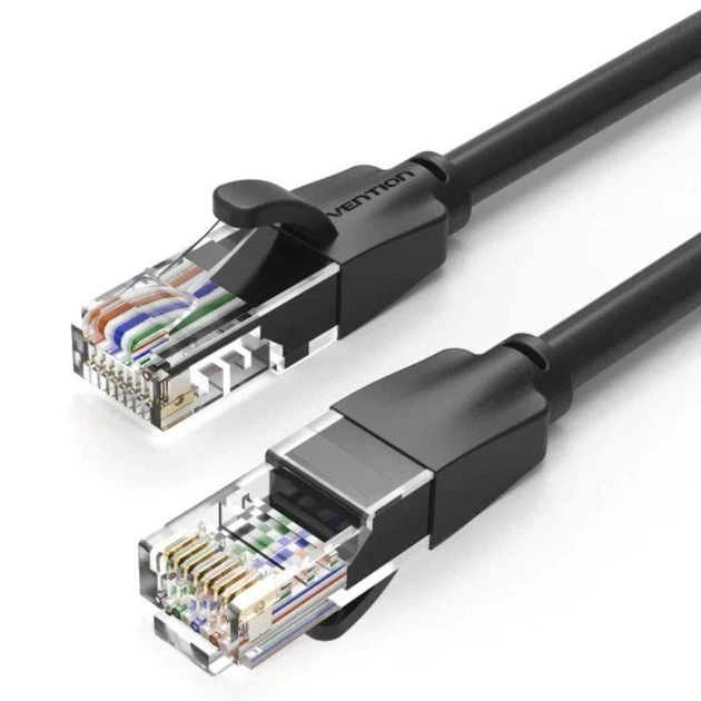 Мережевий кабель Vention Cat.6 UTP Patch Cable 10M Black (IBEBL) - Фото 1 Мережевий кабель Vention Cat.6 UTP Patch Cable 10M Black (IBEBL) - изображение 1