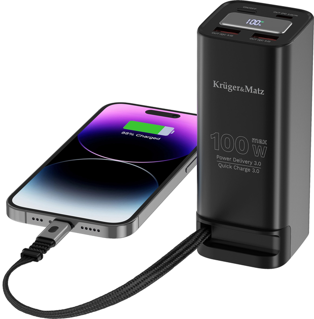 УМБ Kruger&Matz KM0915 20000 mAh 100W Black (5901890123822) - зображення 8