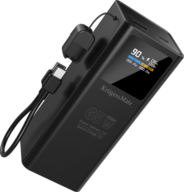 УМБ Kruger&Matz KM0914 20000 mAh 65W Black (5901890123808) - зображення 5