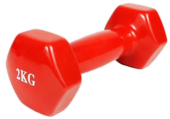 Гантель для фитнеса EasyFit EF-0020-R, виниловая, шестигранная, 2 кг, Красная (1 шт.) - Фото 1 Гантель для фитнеса EasyFit EF-0020-R, виниловая, шестигранная, 2 кг, Красная (1 шт.) - изображение 1