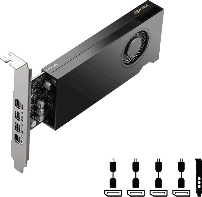 Відеокарта PNY PCI-Ex NVIDIA RTX 2000E Ada Generation 16GB GDDR6 (128 bit) (4 x miniDisplayPort) (VCNRTX2000EADA-SB) - зображення 8
