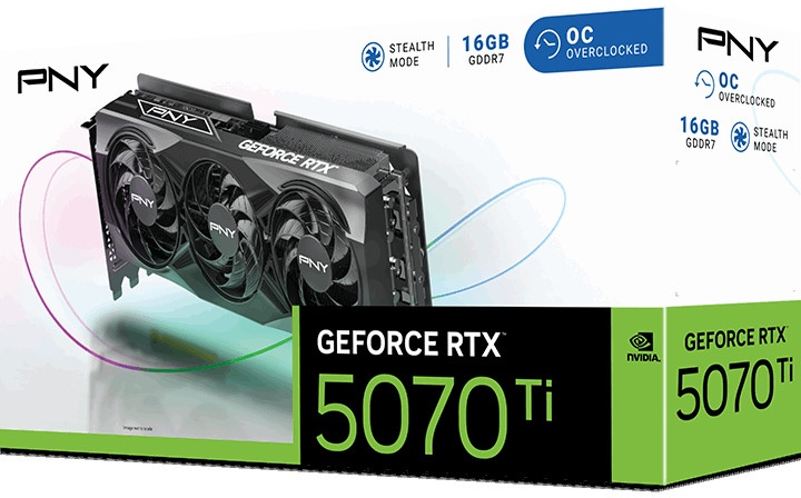 Karta graficzna PNY PCI-Ex GeForce RTX 5070 Ti OC Triple Fan 16GB GDDR7 (256bit) (2572/28000) (HDMI, 3 x DisplayPort) (VCG5070T16TFXPB1-O) - obraz 10