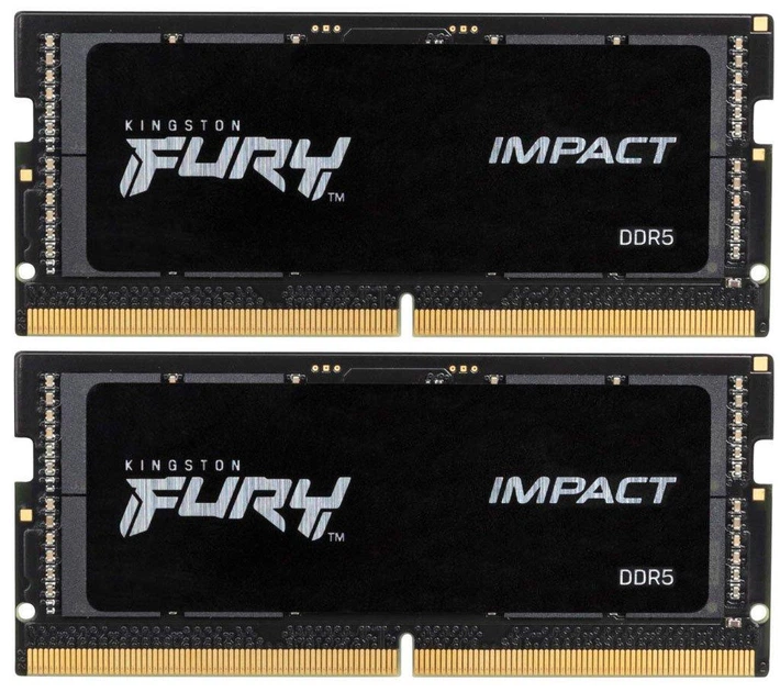 Модуль памяти Kingston Fury DDR5 16GB (2x8) SO-DIMM 4800 MHz Impact (KF548S38IBK2-16) - Фото 1 Модуль памяти Kingston Fury DDR5 16GB (2x8) SO-DIMM 4800 MHz Impact (KF548S38IBK2-16) - изображение 1