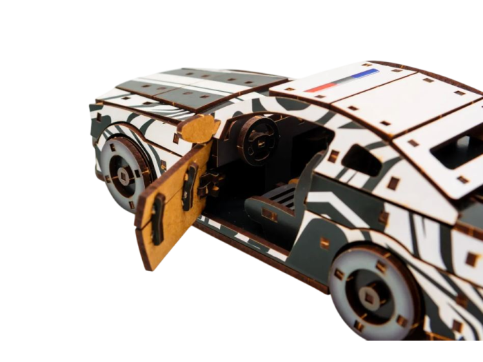 Деревянный 3D конструктор Muscle car GT, Puzzleоk (Puz-00639), 162 деталей (белая) - Фото 4 Деревянный 3D конструктор Muscle car GT, Puzzleоk (Puz-00639), 162 деталей (белая) - изображение 4